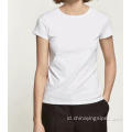 T-shirt wanita berkualitas tinggi grosir 100% katun banyak warna kustom logo kaos polos dicetak hitam t shirtshot stock siap